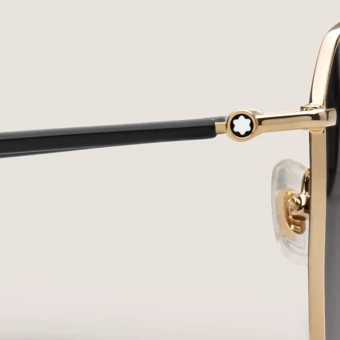 Squared Sonnenbrille mit goldfarbenem Metallrahmen