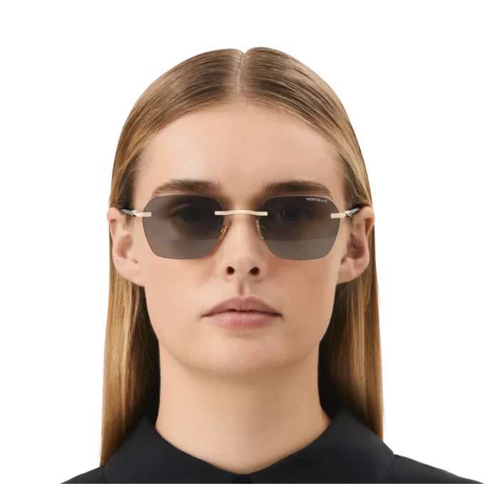 Squared Sonnenbrille mit goldfarbenem Metallrahmen Squared Sonnenbrille mit goldfarbenem Metallrahmen