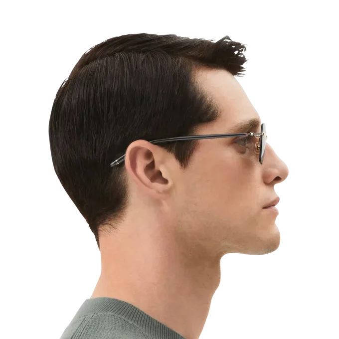 Squared Sonnenbrille mit goldfarbenem Metallrahmen Squared Sonnenbrille mit goldfarbenem Metallrahmen