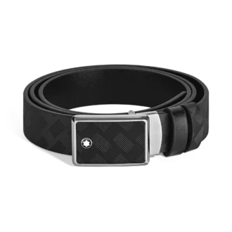 Wendbarer Gürtel mit Intarsienplatte, 35 mm, aus extremem Leder